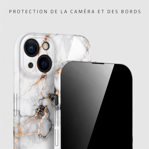 Coque marbre iPhone 15 style chic pour le quotidien et les soirées ONEFLOW