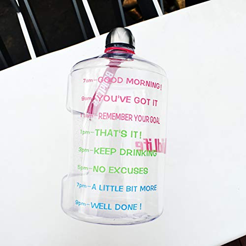 image for BuildLife 1 Gallon Water Bottle Motivational Fitness Workout with Time