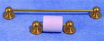 1:12 Scale Dolls House Miniatures Towel Rail and Toilet Roll Holder D537