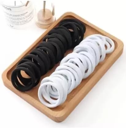 ZuriKrisha® 30Pcs Soft, Comfortable Elastic Hair Rubber Bands, Ponytail Ties, Stretchable Hair Rubber Bands For Women and Girls (Black & White) (B0CWZ5HH71) Amazon Price History, Amazon Price Tracker