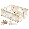 Baby playpen with mat 7159 extra large playpen for babies and toddler baby play yard with breathable mesh baby fence play sleep area for indoor outdoor  urban country home decor
