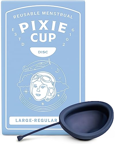 Pixie Soft Menstrual Disc - Ranked 1 for Most Soft Reusable Period Disc - Removable Stem - Wear for 12 Hours - Medical-Grade Silicone - Tampon, Pad, & Cup Alternative - Capacity of 6 Tampons