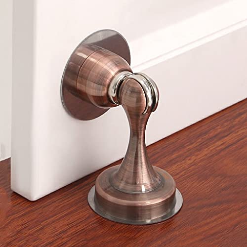 Tope de puerta de acero inoxidable bronce rojo sin taladro para suelo 2