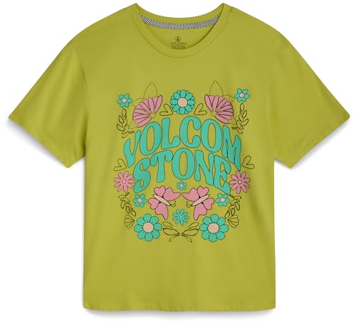 Image of Volcom Girls Shirts - Casual Crewneck Short Sleeve Graphic Tee Trendy Tops - Breathable Girls Summer Clothes