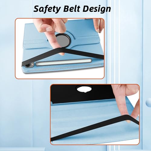 Image of TGK 360 Rotatable Flip Cover for Samsung Galaxy Tab S11 Case 11 inch 2025, Galaxy Tab S10 Lite / S10 FE / S9 FE 10.9 inch / S9 11 Inch 2023 (Sky Blue)
