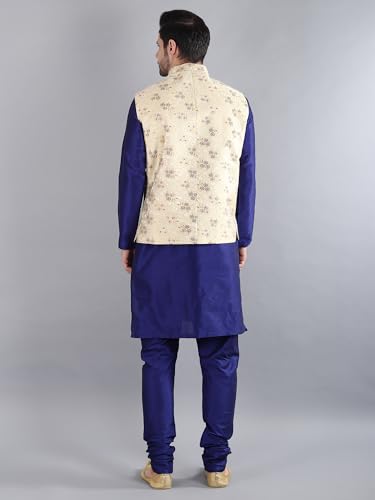Image of Uri and MacKenzie Men's Silk Blend Kurta Pajama with Designer Ethnic Nehru Jacket /Modi Jacket