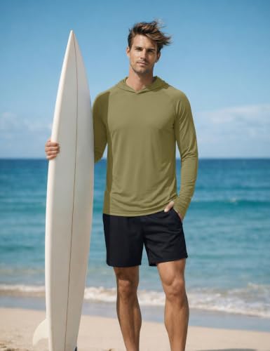 Image of KEFITEVD Men's Sun Hoodie Long Sleeve Fishing UPF 50+ SPF Quick Dry Shirts