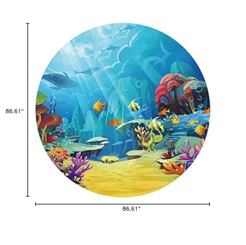 Fondo redondo submarino Laeacco 7.2x7.2ft para fiestas miniatura 6