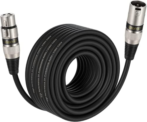 EBXYA XLR Cable, 3-Pin Balanced Shielded XLR Male to Female Mic DMX Cable Cords (Black)