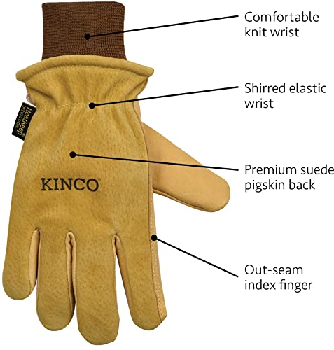 Kinco Lined Premium Grain & Suede Pigskin Leather Work Gloves (Style No. 94Hk) #TOP1