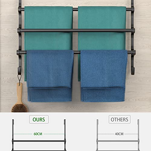 Canyave CAN010 Over The Door Towel Rack, Triple Towel Storage Holder With Hooks, 23.62 Inches Towel Bar Hanger Towel Racks For Bathroom thumb #2