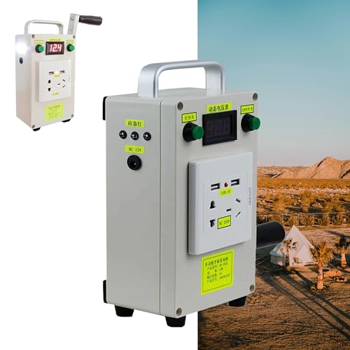 Generador de emergencia manual,generador de manivela portátil para exteriores de 30W/150W-500W con cargador USB,luz de emergencia LED,fuente de alimentación de emergencia potente para el hogar,30W