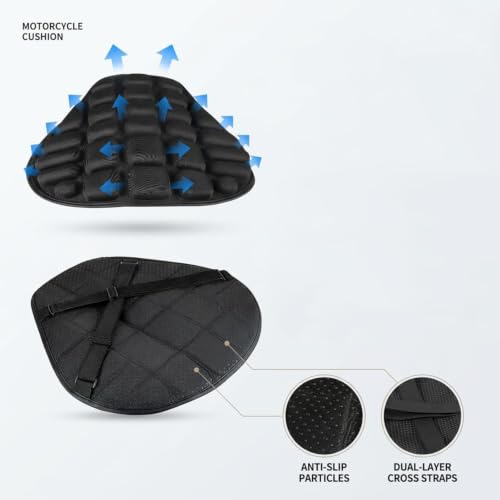Cojín de Asiento Moto Transpirable con Correas Antideslizantes BMW R Nine T 4