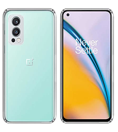 Image of Soft Flexible Silicone Back Cover Compatible with OnePlus Nord 2 5G, Transparent Case and Screen Guard