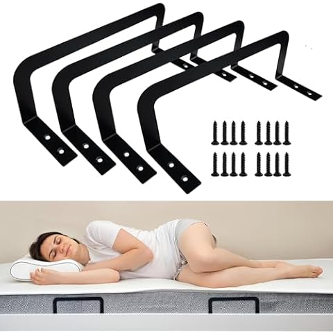 ECOHomes Mattress Retainer Bar - Mattress Slide Stopper Keep from Sliding | Non Slip Holder for Bed Frame Prevents Slipping Mattresses and Moving Topper, (4PCS, Black) Cover