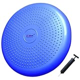 AppleRound Air Stability Wobble Cushion, Blue, 35cm/14in Diameter, Balance Disc, Pump Included