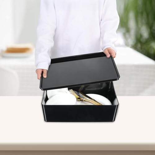 Boîtes de rangement empilables multi-usages avec couvercles hermétiques noirs