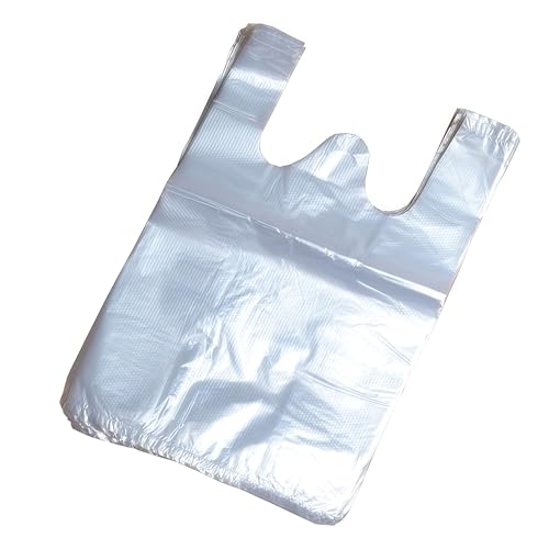 100pcs Gilet en Plastique Transparent 22x32cm / 8.7x12.6inch - Sacs Style Transporteur pour Alimentaire, Shopping, À Emporter, Marchandise, Épicerie et Supermarché