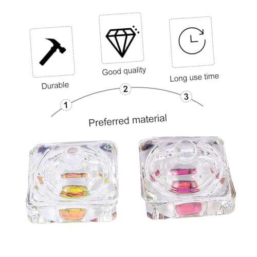 IMIKEYA 2pcs Cups Cristal para Manicura con Tapa miniatura 7