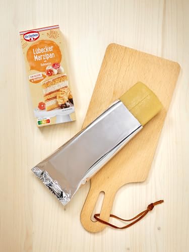 Dr. Oetker Lübecker Marzipan Rohmasse, 5 x 200 g, Marzipan-Rohmasse mit 53% Mandeln, zum Backen und Dekorieren von Torten, Kuchen & Gebäck, Qualität aus Lübeck, vegan