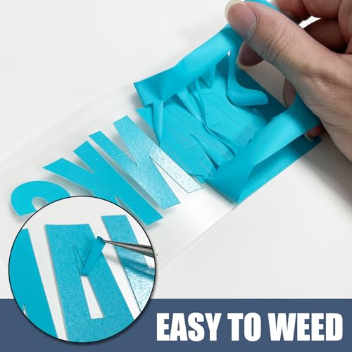 Image of Light Blue Heat Transfer Vinyl HTV Roll 12 inch x 15ft. | Easy to Cut, Weed & Transfer, Iron On Vinyl for Cricut, Silhouette Cameo & Other Craft Cutter Cutting Machine