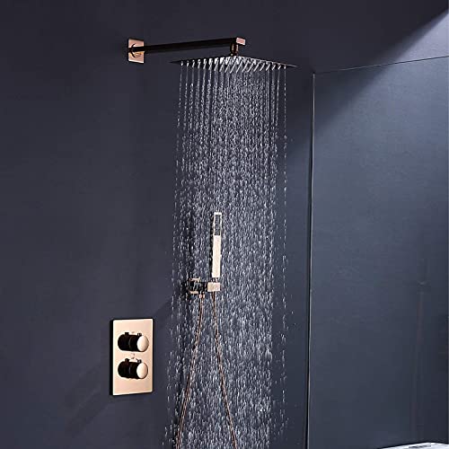 Douche de 8 pouces encastrée murale avec douchette à main et bec de bain