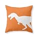 Roses Garden T-rex Orange Dinosaur 18" x 18" Throw Pillow Indoor Cover(not include insert)