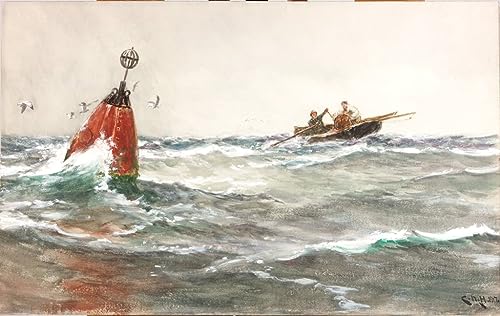 Tableau la bouée rouge de Charles Napier Hemy - Impression d'art marine pour salon 60x90cm