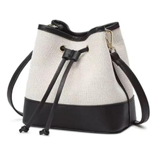 Sac seau tendance noir et blanc avec sangle réglable spacieuse pour femme