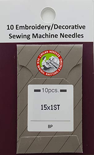 30 Organ 15X1ST Flat Shank Home Embroidery Machine Needs with Large Eye ~ Multiple Sizes! (Metric 90/14 (Ball Point))