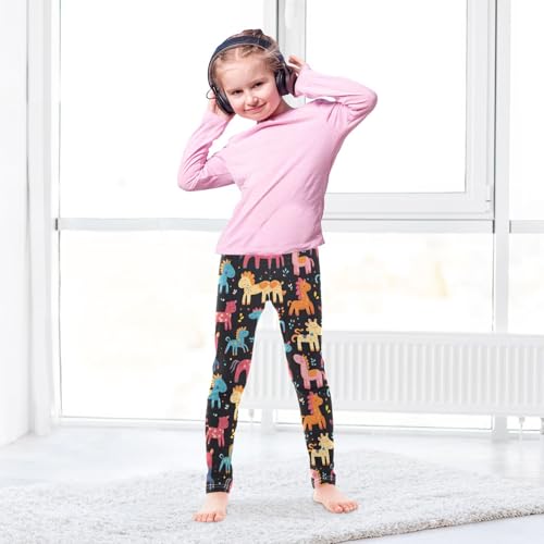 Cartoon Horse Flower Girls Casual Leggings for Kids Printed Long Pant Bottoms Stretch and Soft4