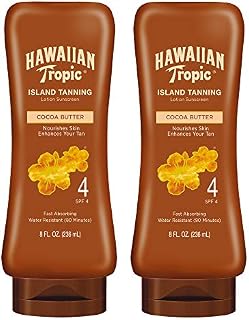 Hawaiian Tropic SPF 4 Sunscreen, Protective Dark Tannning Sunscreen Lotion 8 Ounces Twin