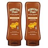 Hawaiian Tropic SPF 4 Sunscreen, Protective Dark Tannning Sunscreen Lotion 8 Ounces Twin Pack