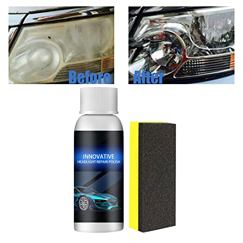 XIRUJNFD Car Headlight Restoration Kit, Headlight Cleaner, Innovative Headlight Repair Polish, Instantly Remove Oxidation, Dirt & Haze (1Pcs,50ML)