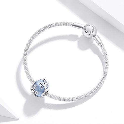 Dijes de Copo de Nieve de Plata Regalo Romántico de San Valentín y Navidad 5