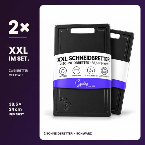Foto von Schneidebrett Kunststoff (2er Set - 38,5 x 24 cm Groß - Schwarz)