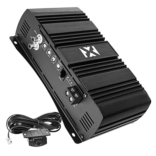 NVX XAD11 700W RMS 1-OHM Stable Full Bridge Class D High Power Competition Monoblock Car Audio MOSFET Amplifier with Remote Subwoofer Level Control