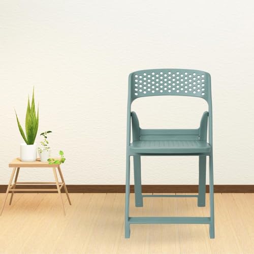 Image of ITALICA Phoenix Folding Chair /Space Saving Chairs /Folding Chair for Balcony, Garden, Patio /Indoor & Outdoor /Sturdy & Durable Chair for Comfortable Seating (Teal Green, Set of 4)