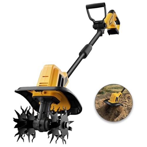 Cordless Garden Tiller Cultivator Compatible with Dewalt 20V MAX Battery, 270 RPM Electric Rototiller, 48 Steel Tines, 8 - Detailed View