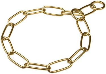 Herm Sprenger Brass Long Link Chain Collar for Caucasian Shepherd - 4.0 mm x 28 inches