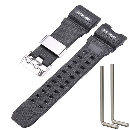 Image of Resin Replacement Watch Band Compatible with Casio GWG1000 GWG-1000GB Men's Sport Waterproof Watch Strap