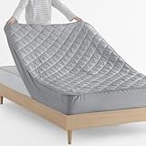 クモリ(Kumori) 綿100% パッド一体型ボックスシーツ セミダブル 毛玉なし 素肌にやさしい 吸水速乾 耐久性が高い 洗える オールシーズン TEIJIN中綿 抗菌 防臭 マットレスパッド ベッドシーツ ベッドマット 敷きカバー セミダブル・120X200cm グレー