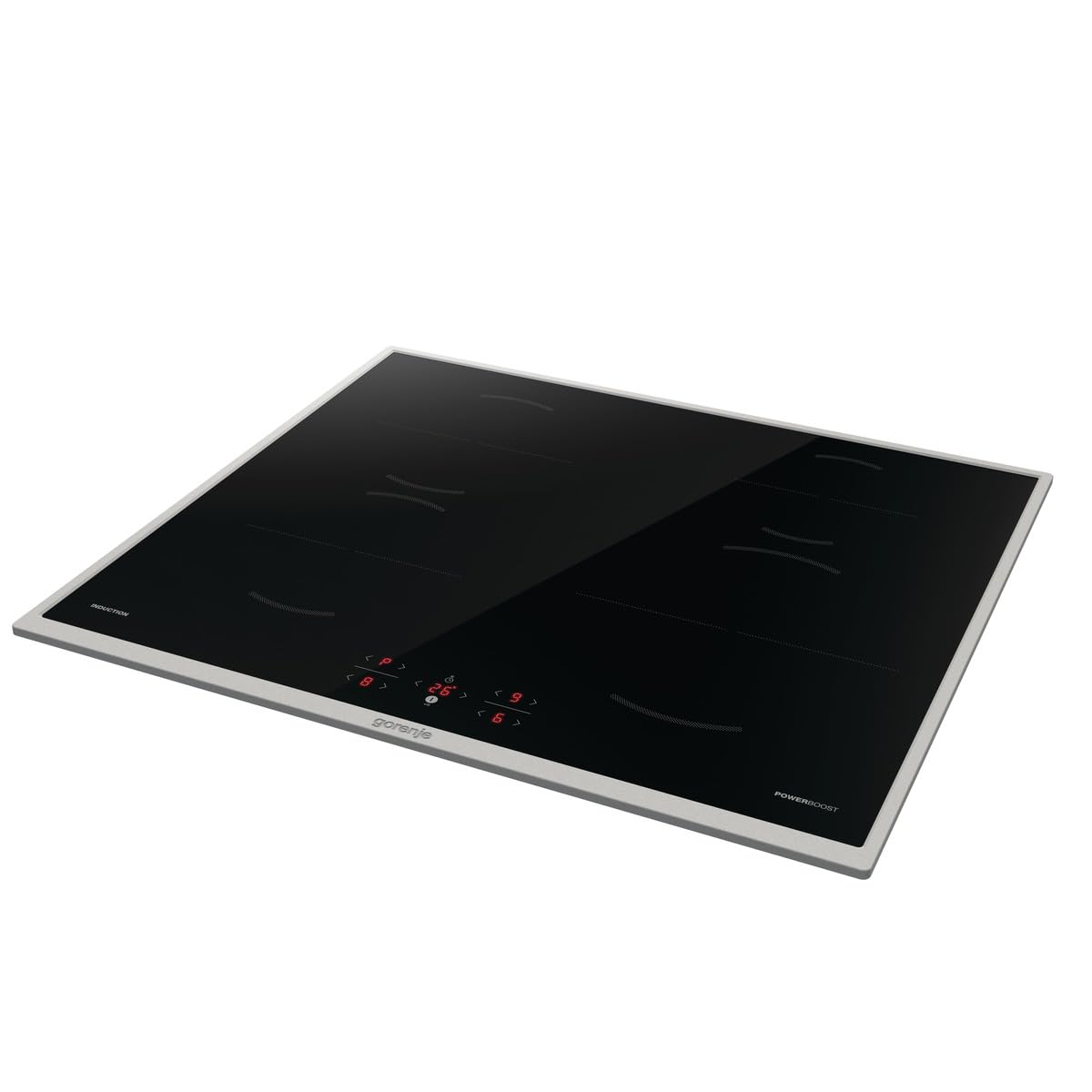 Gorenje GI6401BX Induktionskochfeld, Made in Europe, BigZone, Powerboost, Topferkennung, TouchControl, Timer, Kindersicherung, Restwärmeanzeige, Edelstahlrahmen