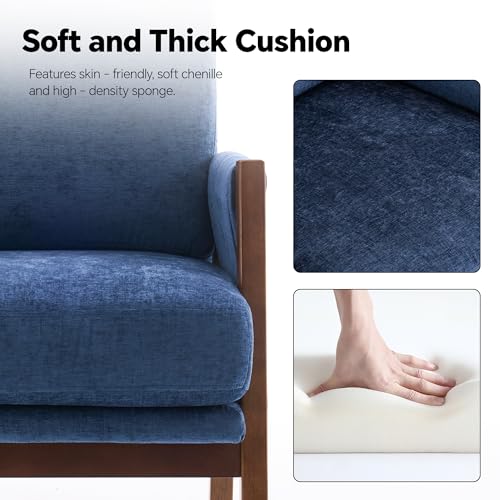 Sillón Plegable Chenille Azul Marino miniatura 3