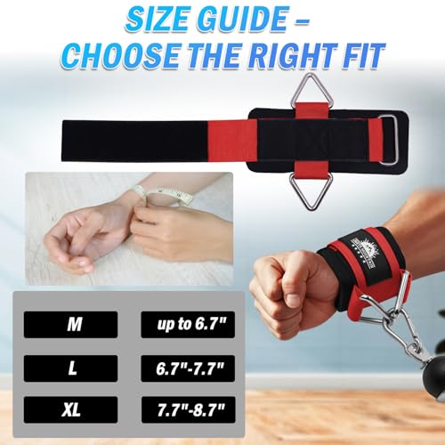 Image of Adjustable Wrist Cuffs Neoprene Padded Straps for Cable Machines Strength Training Equipment