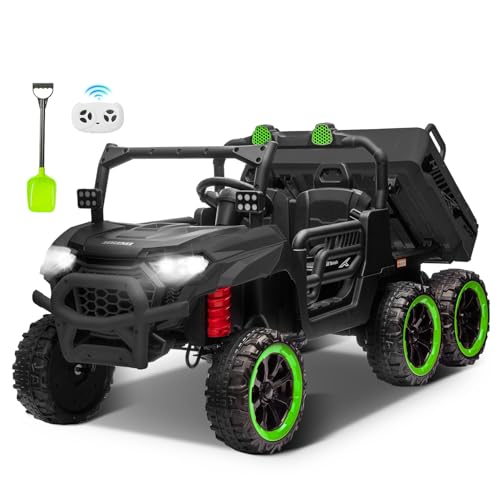 Letsgoride 24V Kids Ride on Dump Truck, Two Seater Battery