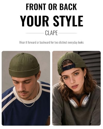 Image of CLAPE Lightweight Breathable Brimless Cap Street Casual Versatile Summer Quick Dry Docker Cap No Brim Sailor Cap Leon Cap
