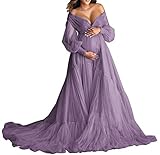 YRGERATON Sesión de fotos de maternidad Bata de tul Ropa interior hinchada Batas nupciales Vestidos de novia Vestidos de maternidad Wisteria 5XL