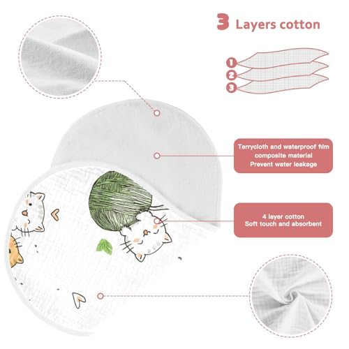 Bolaz Baby Burp Cloths 4 Pack,Cute Cats Hanging_on_balls2,Feeding Cloths Face Towel Super Absorbent Soft Cotton Burping Rags Feeding Bibs4