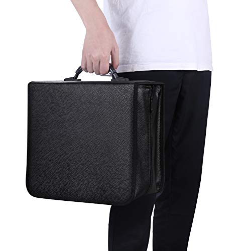 CCidea CD Case DVD Holder Storage, 400 Capacity DVD Cases Organizer Portable Cd Wallet Binder for Home Travel (400 Black)